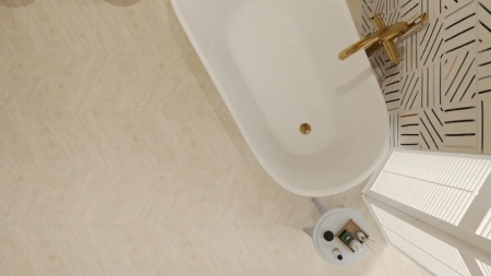 Emil Ceramica Mimesis Avorio Chevron Nat. 11x54