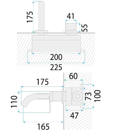 BATERIA UMYW PODTY JS-622704-1BRG ARGON MIEDŹ SZCZ