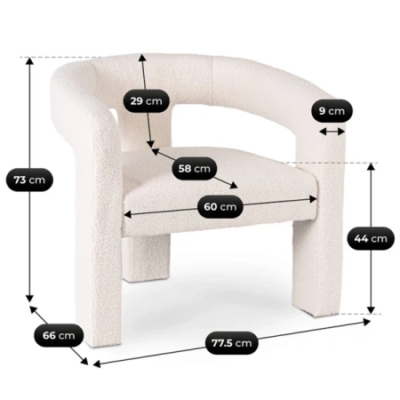 Fotel LILLE Kremowy