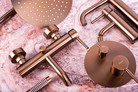 BATERIA UMYWALKOWA LUNGO MIEDŹ SZCZOTKOWANA NISKA