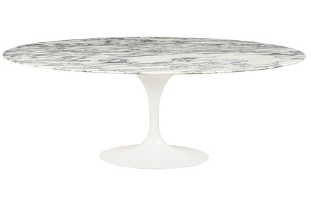 Stół TULIP ELLIPSE MARBLE ARABESCATO 200  biały - marmur, metal