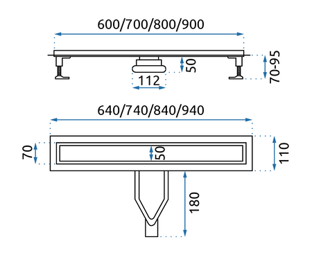 ODPŁYW NEOX SUPERFLOW  CZARNY 800