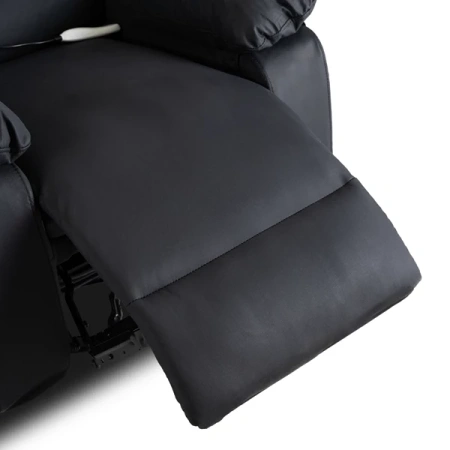Fotel Masujący BRUCE Rozkładany Czarny Ekoskóra