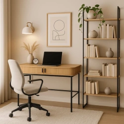 Biurko TRISH Ryflowane 120 cm Dąb