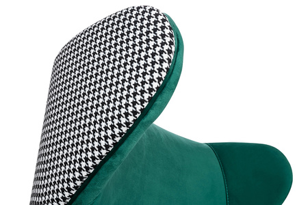 Fotel HAMPTON VELVET ciemny zielony -     welur, metal