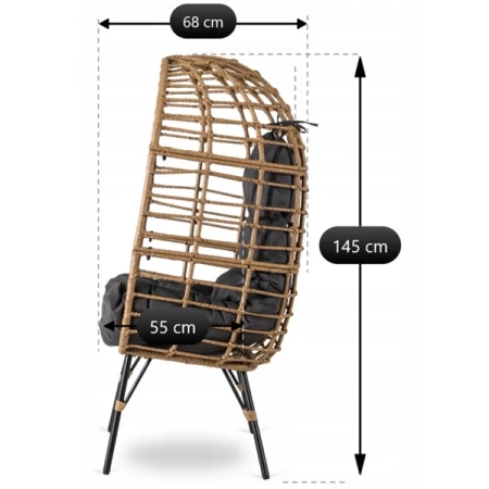 Fotel Ogrodowy Wypoczynkowy MADISON Szary