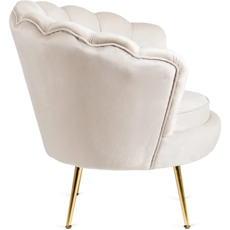 Fotel ANGEL Kremowy Welurowy