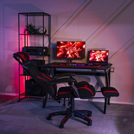 Fotel Obrotowy MAXIMO Czarny/czerwony