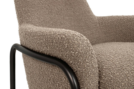 Fotel TEDDY GRAND z podnóżkiem ciemny     brązowy - stal