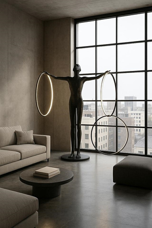 MOOSEE lampa podłogowa HUMAN CIRCULO      włókno szklane