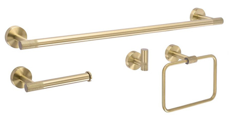 KOMPLET WIESZAKÓW ŁAZIENKOWYCH GRID BRUSH GOLD