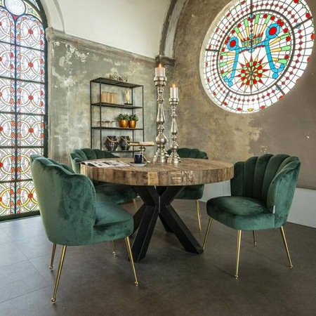 RICHMOND krzesło PIPPA GREEN - welur, podstawa złota