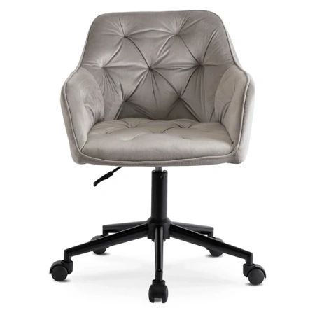 Fotel Obrotowy KONOR Szary/Czarny Welurowy