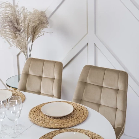 Krzesło RODRI Beżowe Welurowe