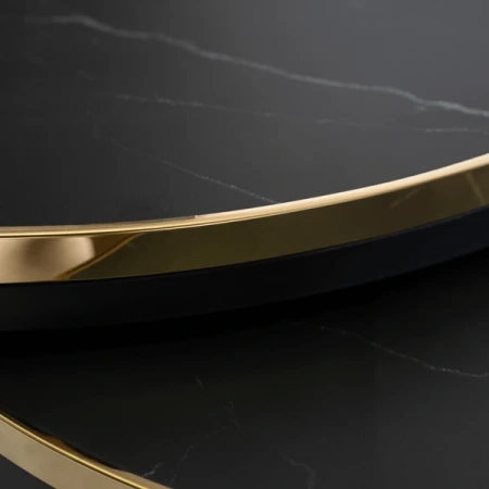 Zestaw Stolików ARON Czarny Marmur/Złoty