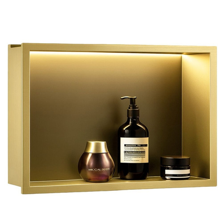 PÓŁKA WNĘKOWA LED 30x45x10 cm BRUSH GOLD