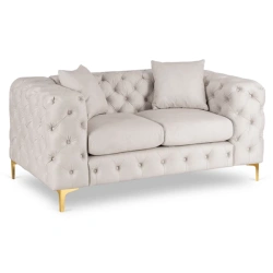 Sofa SORRENTO 2S Dwuosobowa Kremowa Welurowa