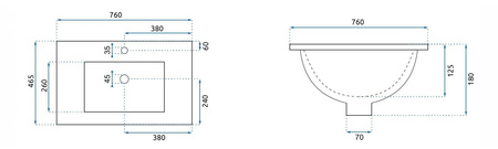 UMYWALKA DAFNE 75 - WPUSZCZANA