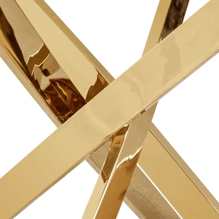 Stół BALI 100 cm Biały Marmur/Złoty