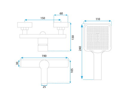 BATERIA PRYSZNICOWA MY2021-8GG ARGUS ZŁOTA SZCZOTK