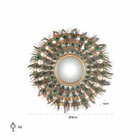 RICHMOND lustro ścienne MACYNN z piórami - złote