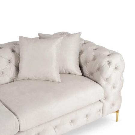 Sofa SORRENTO 3S Trzyosobowa Kremowa Welurowa