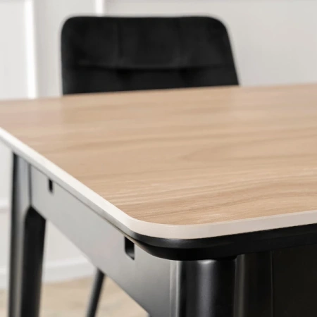 Stół Ceramiczny SAMER 120-160 cm Dąb/Czarny