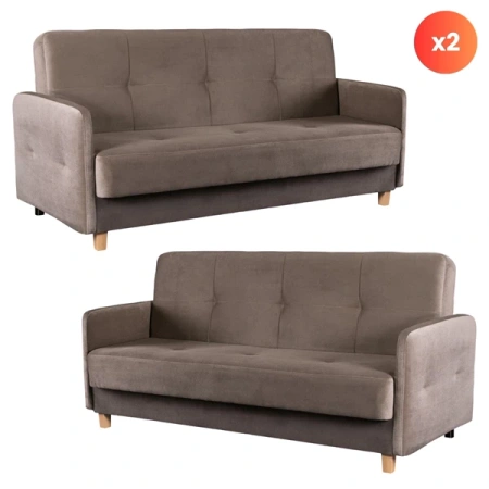 Zestaw 2x Sofa CUBA Beżowa