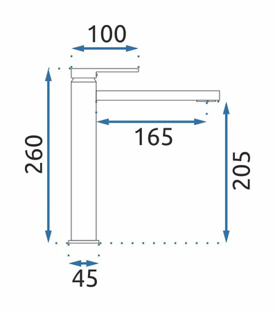 BATERIA UMYWALKOWA VERSO CZARNA WYSOKA