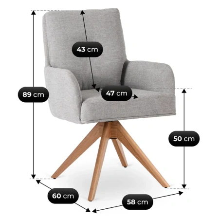 Krzesło Obrotowe BIANCO Szare