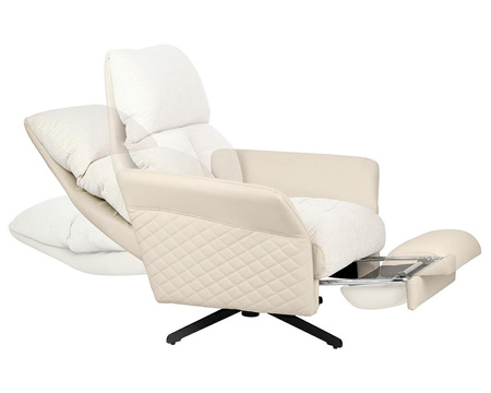 Fotel obrotowy RELAX beżowy - skóra PU,   stal