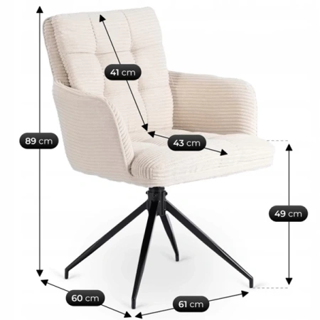 Krzesło Obrotowe AKITA Kremowe