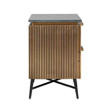 RICHMOND szafka nocna IRONVILLE -         marmur, metal, MDF, sklejka brzozowa