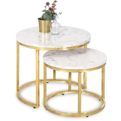 Zestaw Stolików OLIS Marmur Złoty