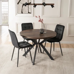 Stół LUKAS 100-250 cm Orzech/Czarny