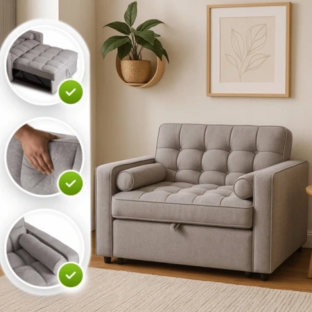 Fotel Rozkładany CORRA Szary