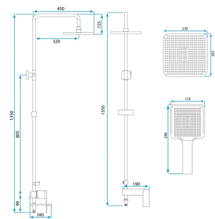 ZESTAW NATRYSKOWY MY1902-78C STORM CHROM