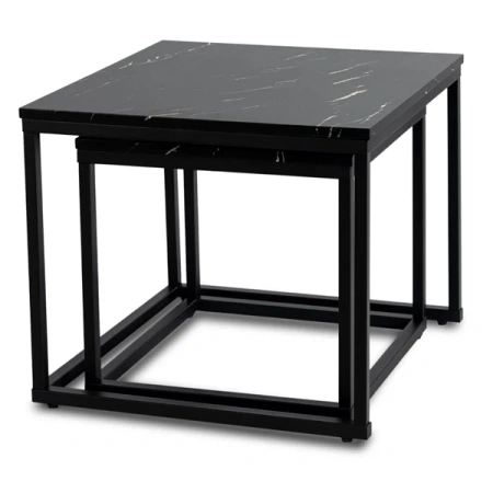 Zestaw Stolików JUNO Czarny Marmur