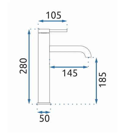 BATERIA UMYWALKOWA JS-B801-1 SPOT CHROM WYSOKA