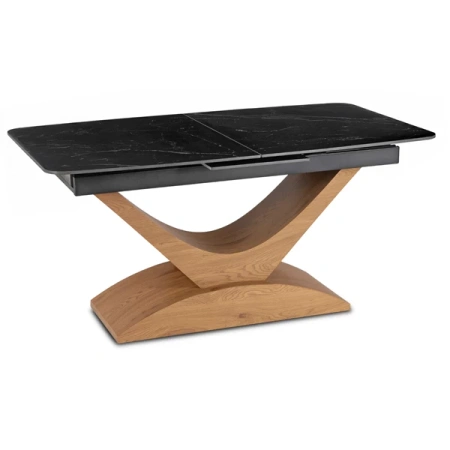 Stół ALICANTE 160-200 cm Czarny marmur/Dąb