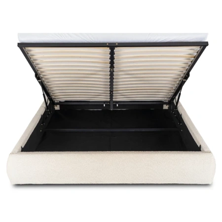 Łóżko 160x200 BRISTOL Kremowe Z Pojemnikiem