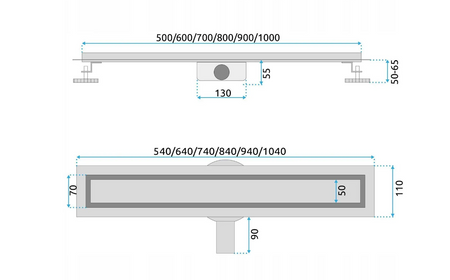 ODPŁYW NEOX PRO SZCZOTKOWANY 600