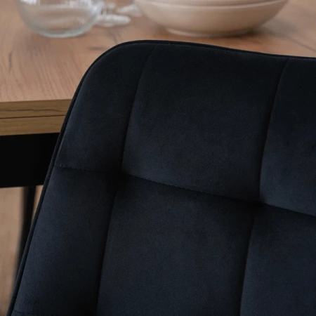 Krzesło CHRIS Czarne Welurowe