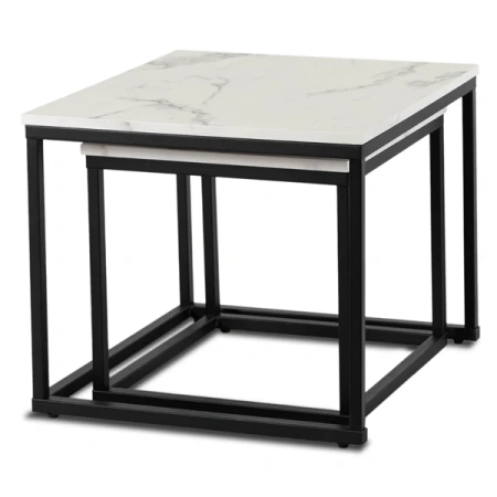 Zestaw Stolików ORI Biały Marmur