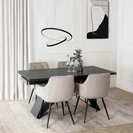 Krzesło MODESTO Szare Welurowe