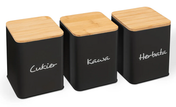 REA POJEMNIKI KUCHENNE 3szt BLACK 391890