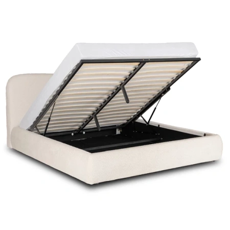 Łóżko 160x200 BRISTOL Kremowe Z Pojemnikiem