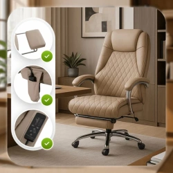 Fotel Obrotowy Masujący GIORGIO Beżowy