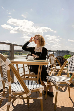 Krzesło ogrodowe CAFE PARIS białe rattan