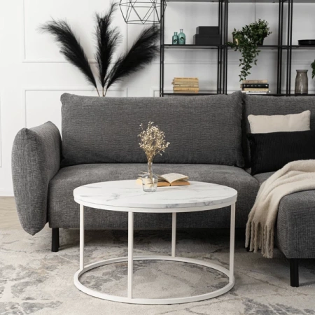 Stolik AGNES MAX Biały Marmur